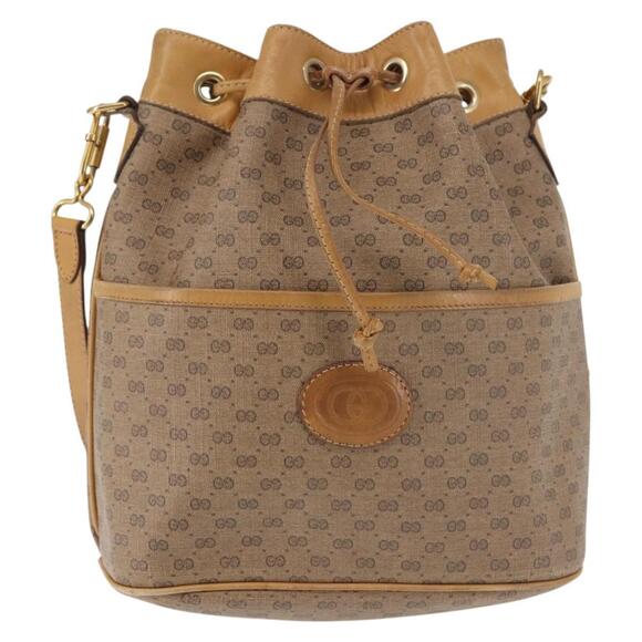 GUCCI Micro GG Supreme Shoulder Bag PVC Beige Gold 001 904 0791 Auth BA6122 - Picture 13 of 16